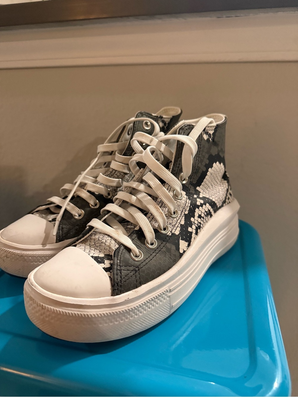 Women’s platform leather converse